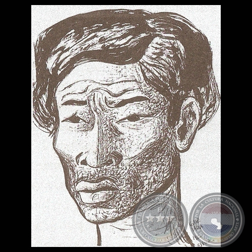 ROSTRO - ESTUDIO - Dibujo a tinta sobre papel de ANDRÉS GUEVARA